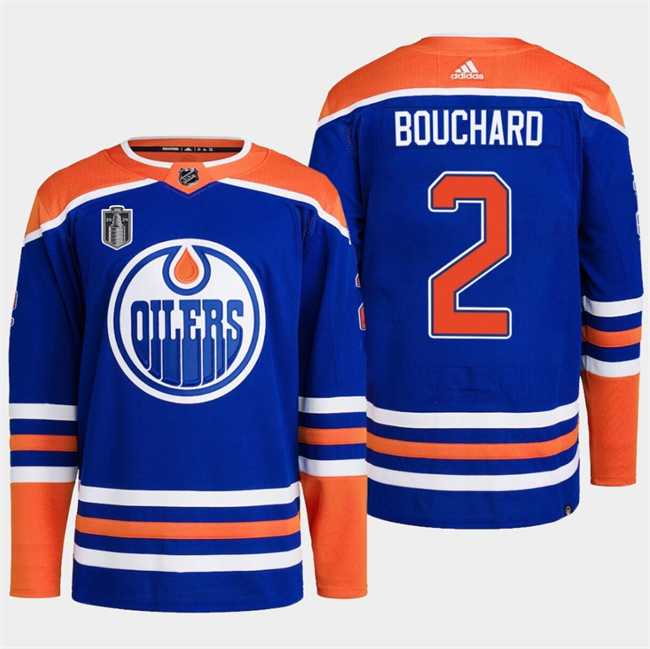 Men%27s Edmonton Oilers #2 Evan Bouchard Royal 2024 Stanley Cup Final Patch Stitched Jersey Dzhi->customized nfl jersey->Custom Jersey